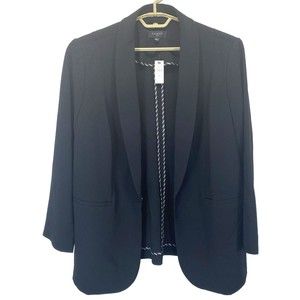 Talbots Plus Women's Blazer Size 18W Black Triacetate Blend Jacket NWT $239 Rtl